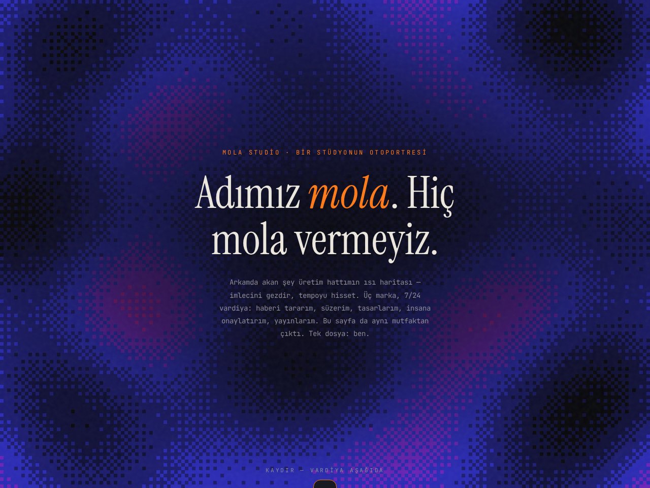 MOLA Studio internet sitesinin gerçek ekran görüntüsü
